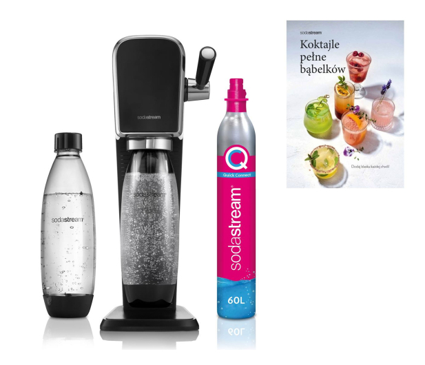SodaStream Zestaw saturator Art Black + książka z przepisami - 1589968 - zdjęcie